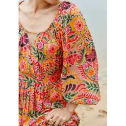 Robe ALTHEA - Jakarta rouge en viscose