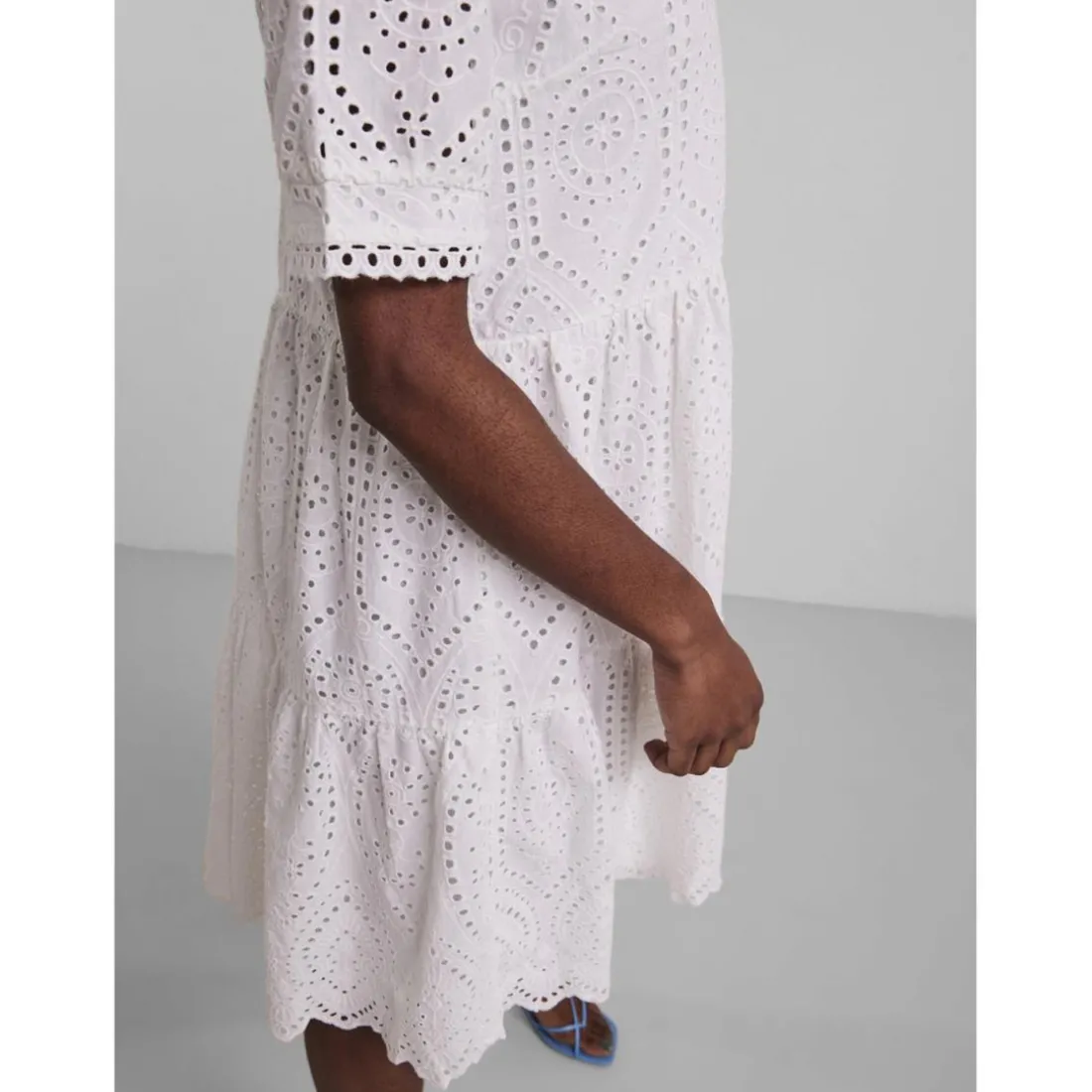 Robe babydoll broderie anglaise blanche Anna en coton