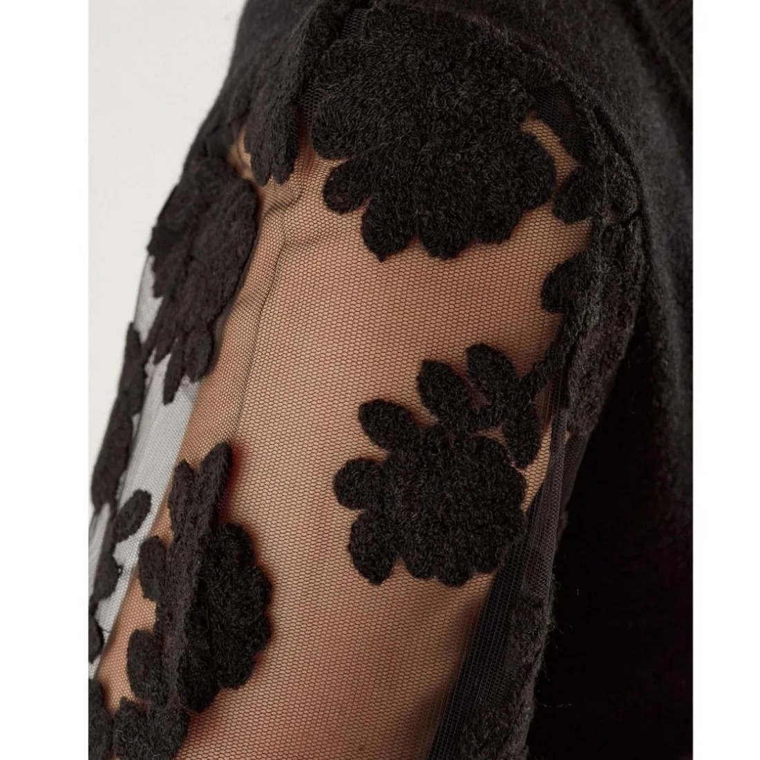Robe bi-matière détails manches