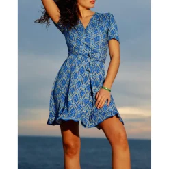Robe BRIDGETTE bleu en viscose