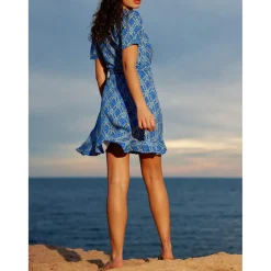 Robe BRIDGETTE bleu en viscose