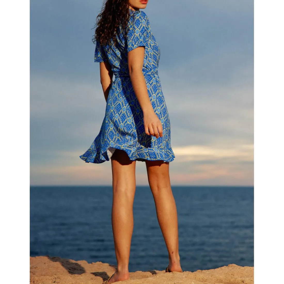 Robe BRIDGETTE bleu en viscose