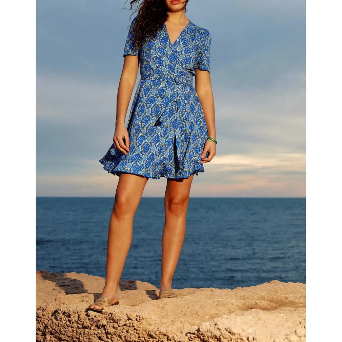Robe BRIDGETTE bleu en viscose