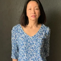 Robe Caméléon - Phoenix bleu en viscose