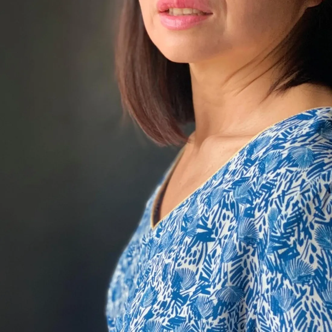 Robe Caméléon - Phoenix bleu en viscose