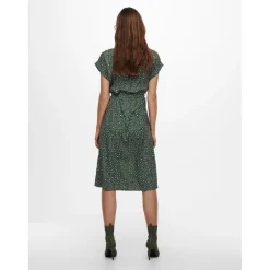 Robe chemise Imprimé all over Manches courtes Au-dessus du genou Poignets repliés vert