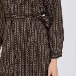 Robe chemise longue imprimée graphique Jimmy