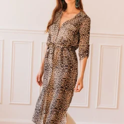 Robe chemise léopard Dany en viscose