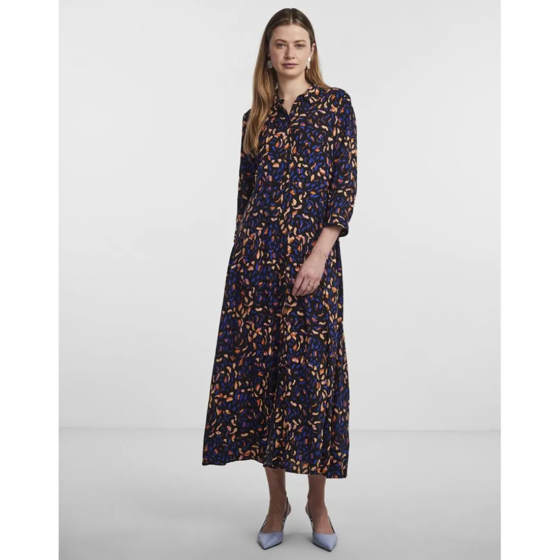 Robe chemise noir en viscose Tia