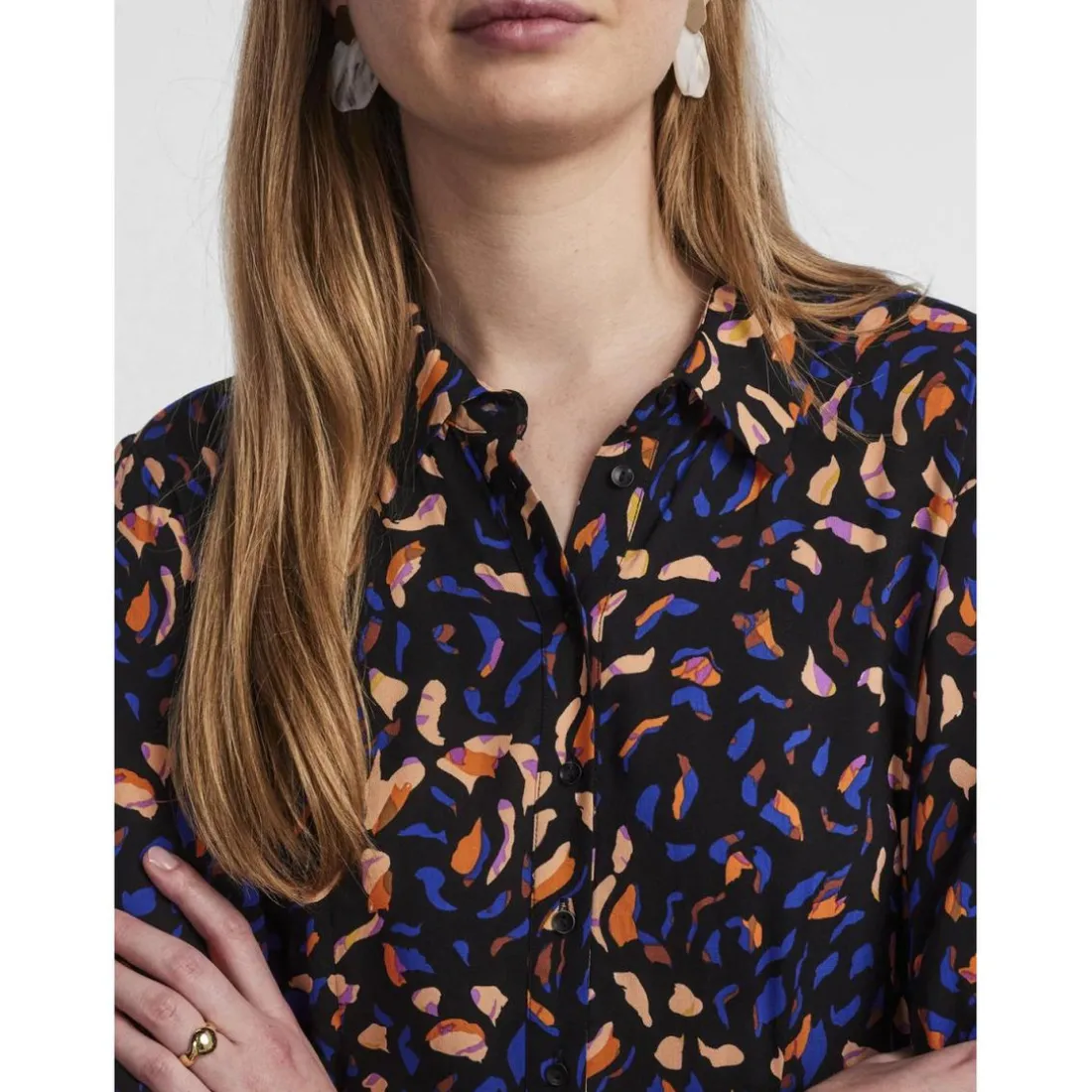 Robe chemise noir en viscose Tia