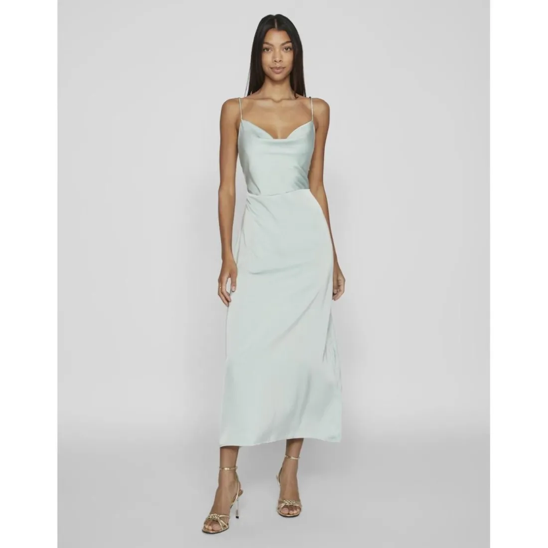 Robe col en v gris Isla