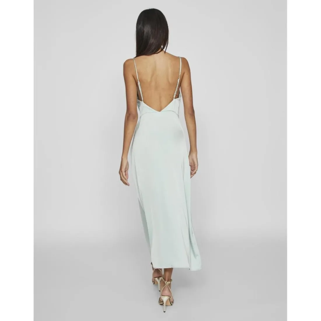 Robe col en v gris Isla