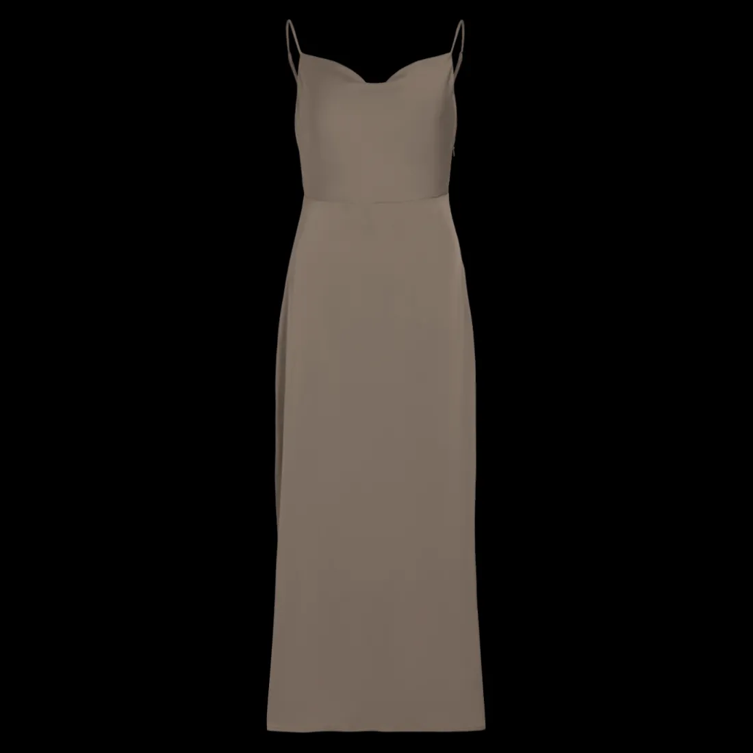 Robe col en v marron