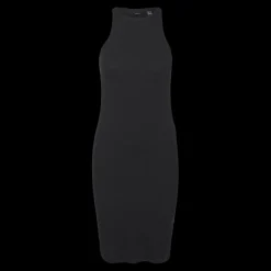 Robe col rond sans manches noir en coton bio Maud