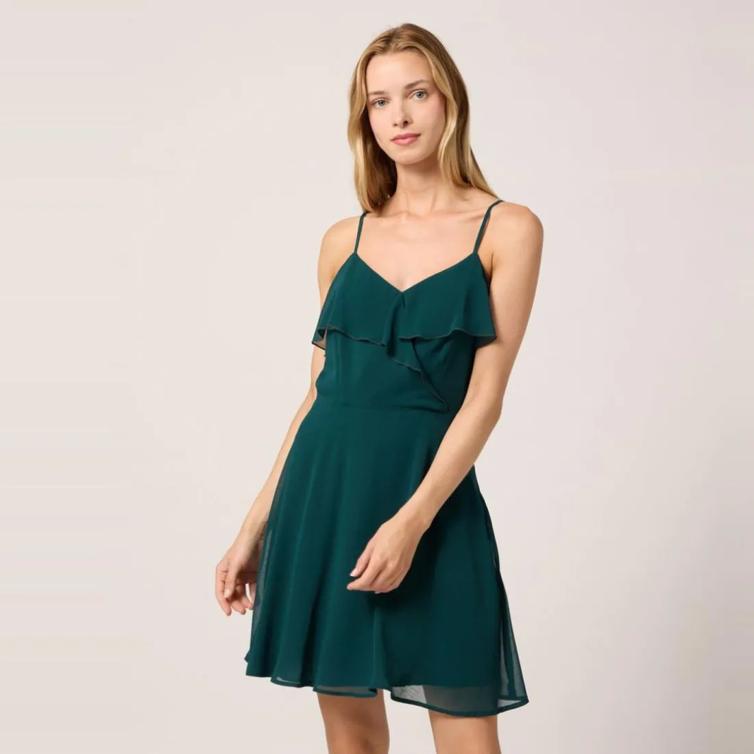 Robe courte à bretelles vert