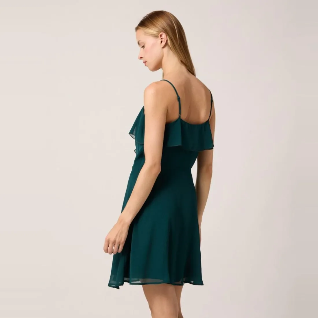 Robe courte à bretelles vert