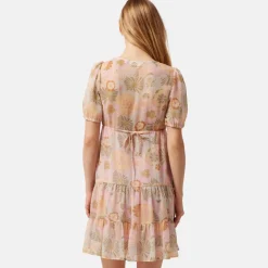 Robe courte cintrée imprimée vert
