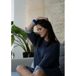 Robe courte cintrée manches longues femme - Bleu