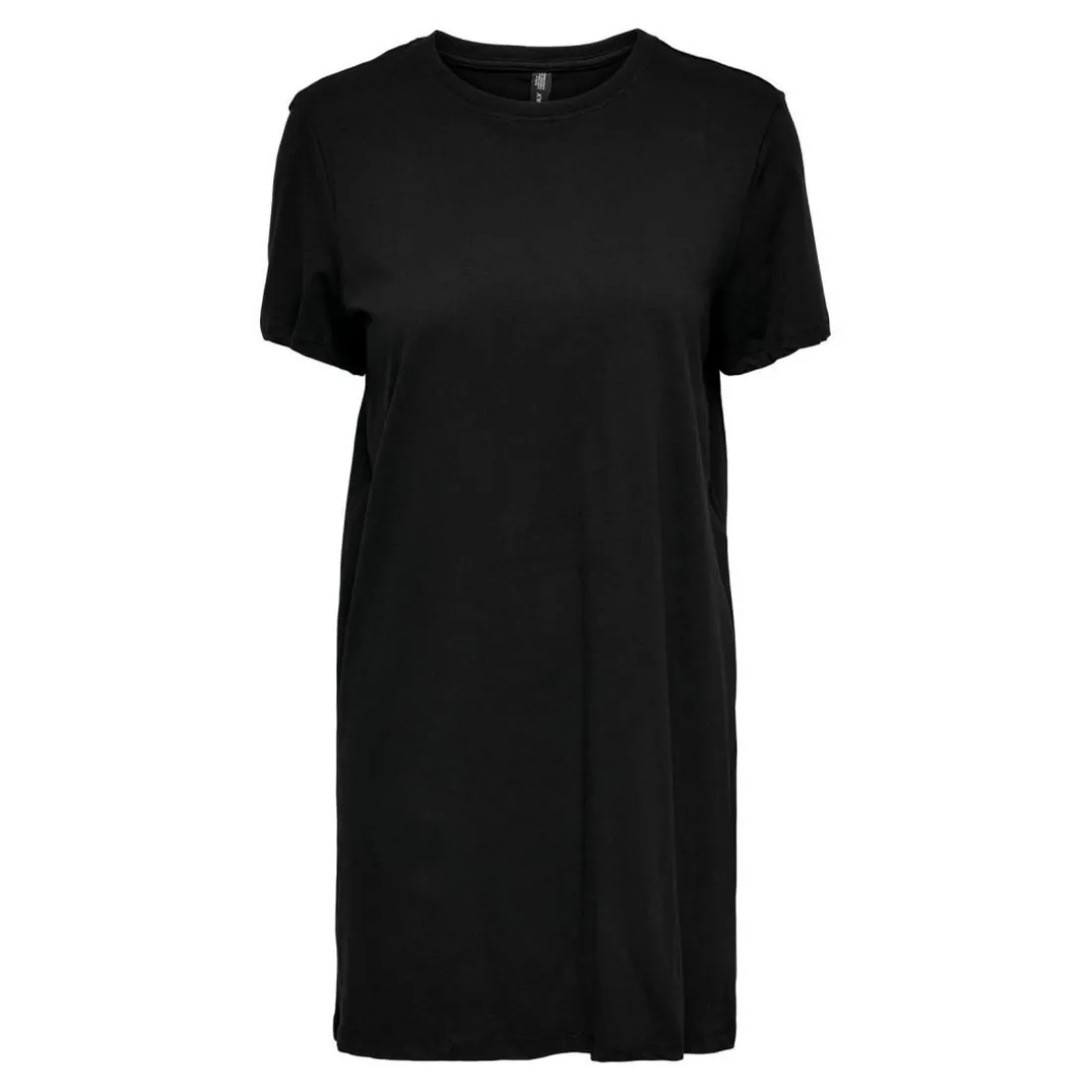 Robe courte Col rond Manches courtes Au-dessus du genou noir en coton Sloan