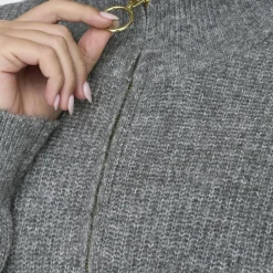 Robe courte col zippé Tokyo gris Eve