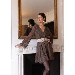 Robe courte croisée imprimée Farah