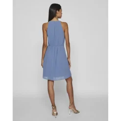 Robe courte dentelle féminine bleu Gia