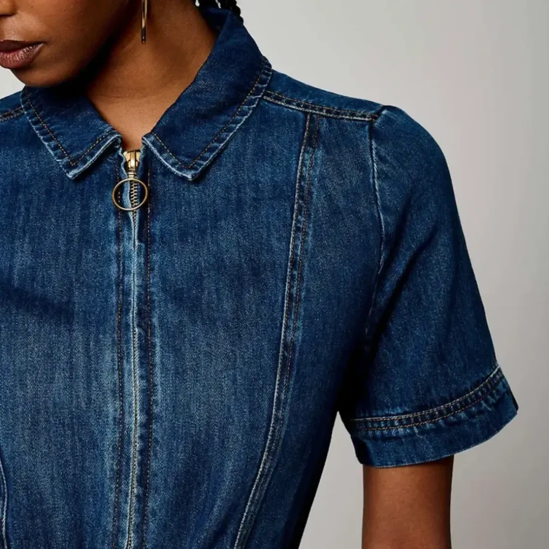 Robe courte en coton Brat denim