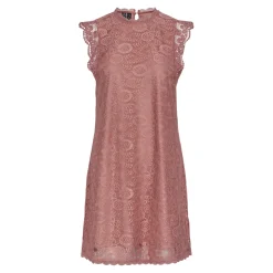 Robe courte en dentelle Colline rose Kai