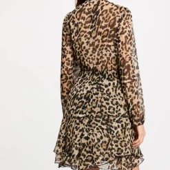 Robe courte femme léopard