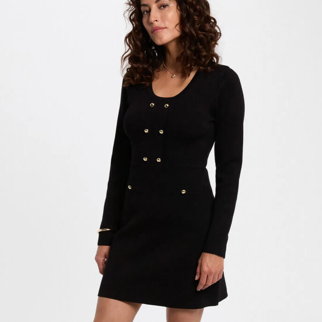 Robe courte femme Morgan noir en viscose