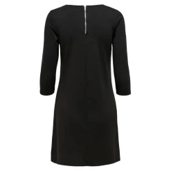 Robe courte fermeture éclair manches 3/4 noir Tia