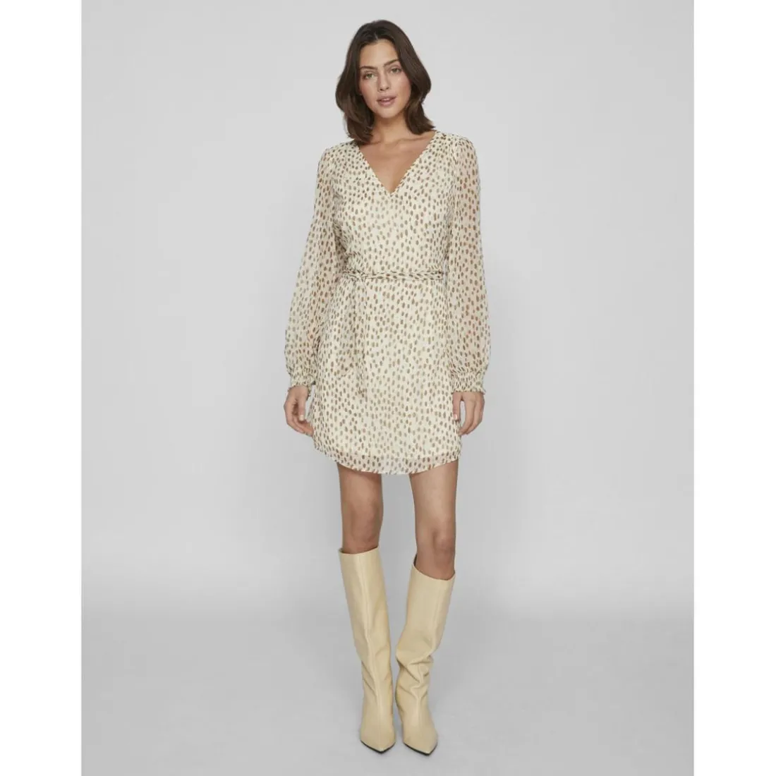 Robe courte gris clair