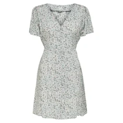 Robe courte Imprimé all over Col en V Manches courtes Au-dessus du genou bleu Hope