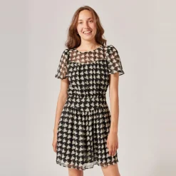 Robe courte imprimée noir