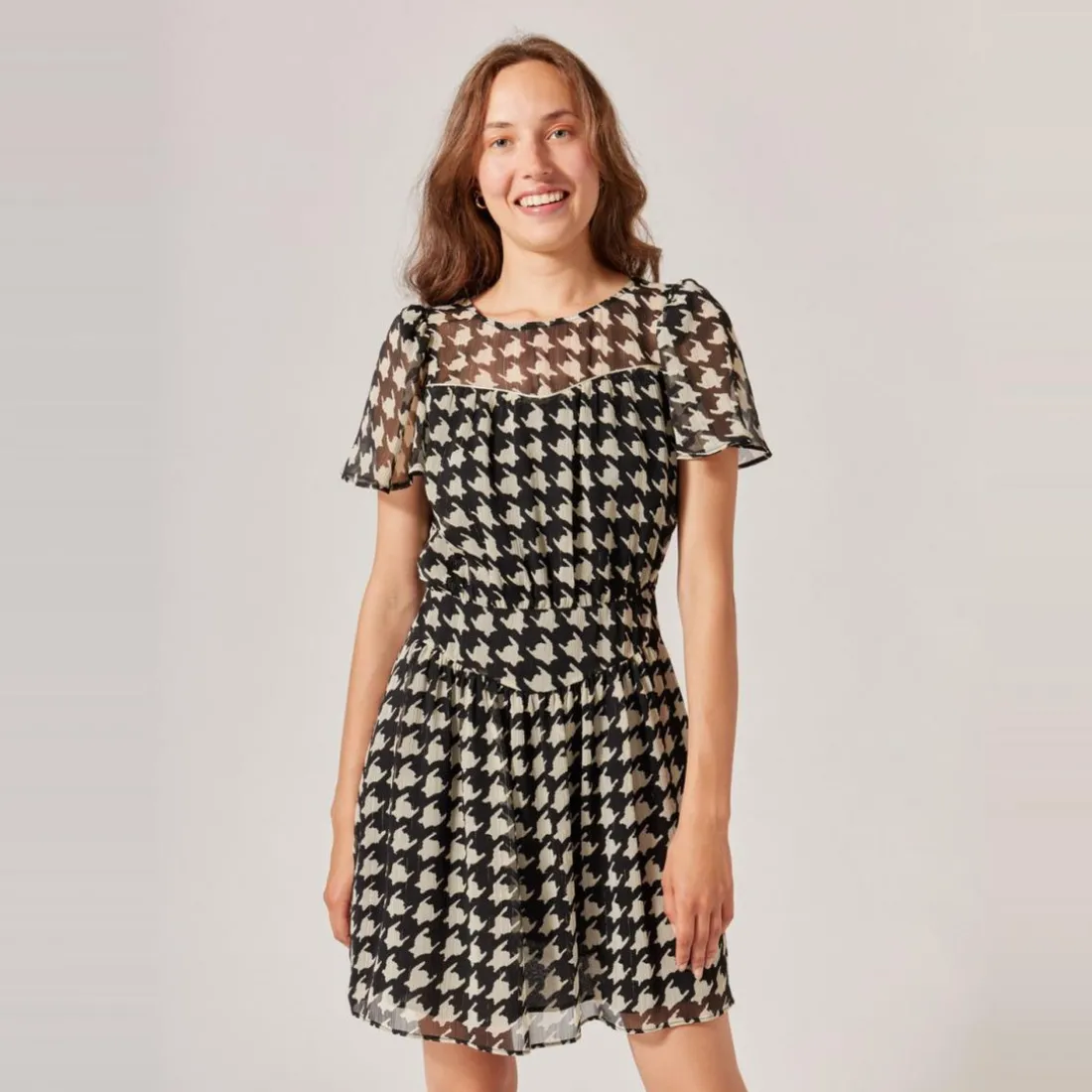 Robe courte imprimée noir