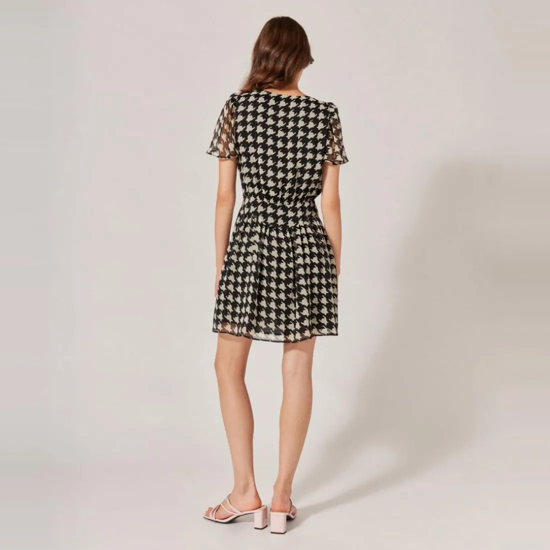 Robe courte imprimée noir