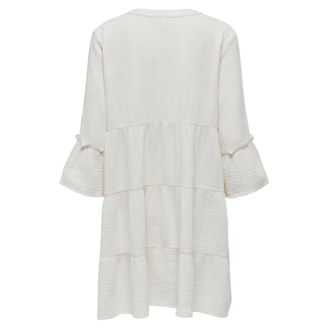 Robe courte manches 3/4 blanc en coton bio Ruby