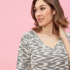 Robe courte manches 3/4 raglan cintrée femme - Gris