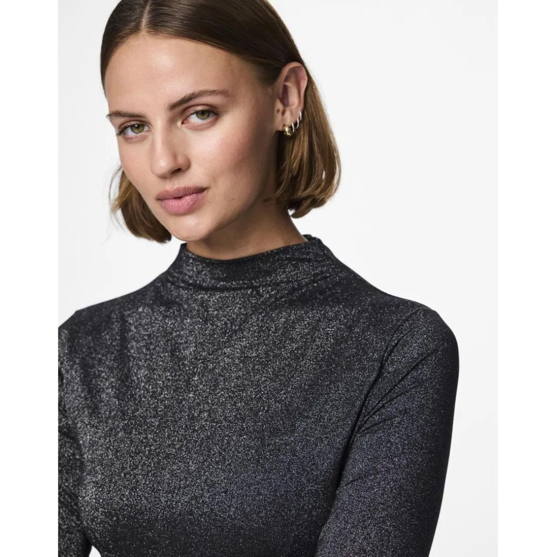 Robe courte manches longue noir Monica Ora