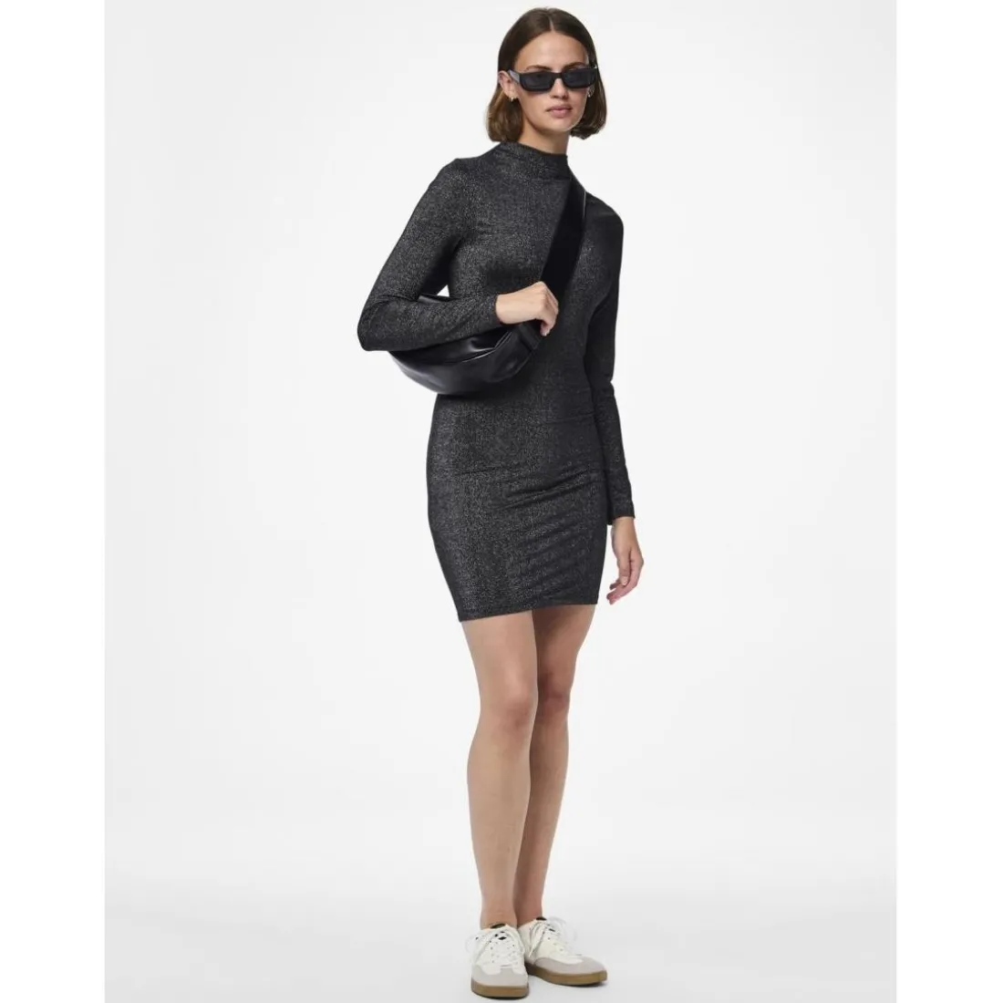 Robe courte manches longue noir Monica Ora