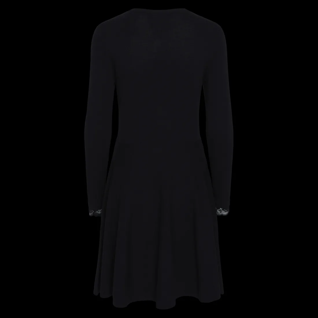 Robe courte manches longues noir en viscose Jade