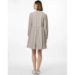Robe courte manches longues en coton Sally beige Zola