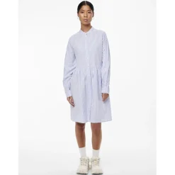 Robe courte manches longues en coton Sally bleu Luna