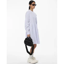 Robe courte manches longues en coton Sally bleu Luna