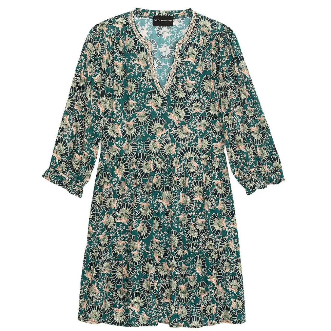 Robe courte Marine vert en viscose