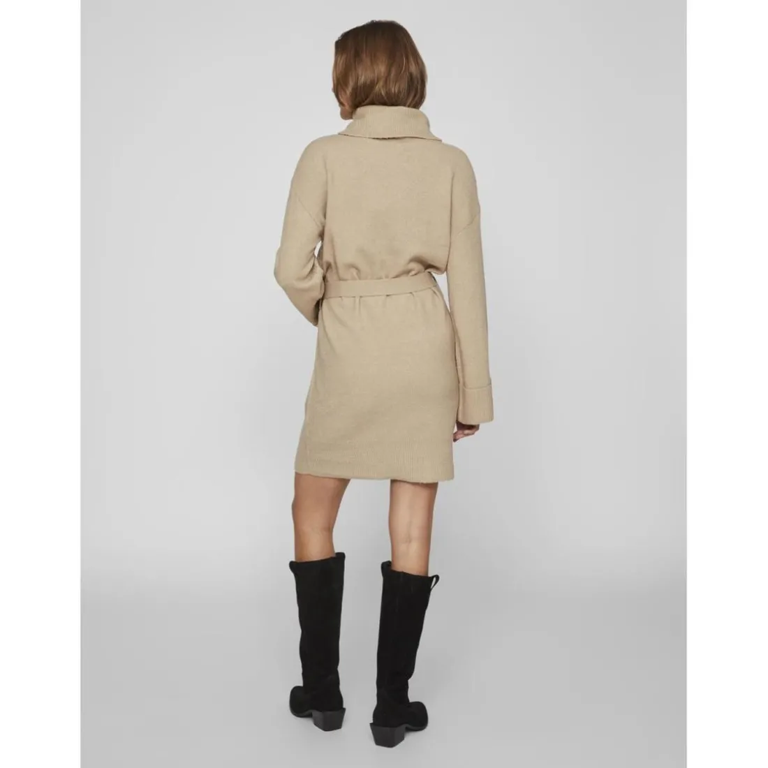 Robe courte marron clair