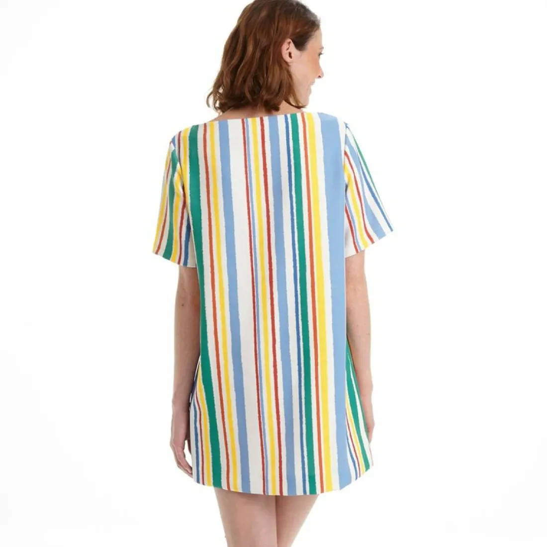 Robe courte rayures multicolores femme Pepe Jeans - Multicolore