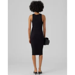 Robe courte Regular Fit Dos nu Sans manches Sous le genou noir