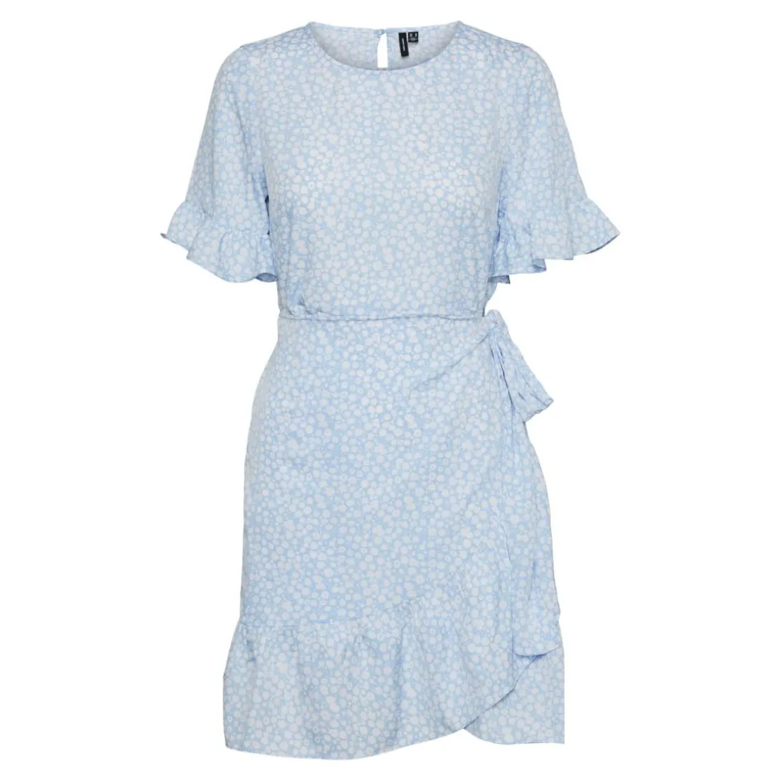 Robe courte Regular Fit Imprimé all over Col rond Manches 2/4 bleu