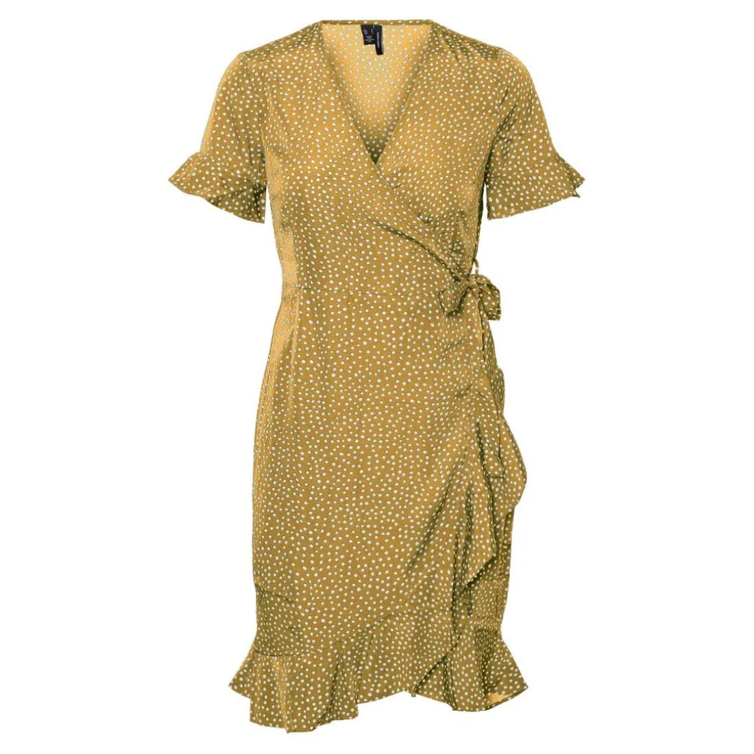 Robe courte Regular Fit Imprimé all over Col en V Manches 2/4 jaune
